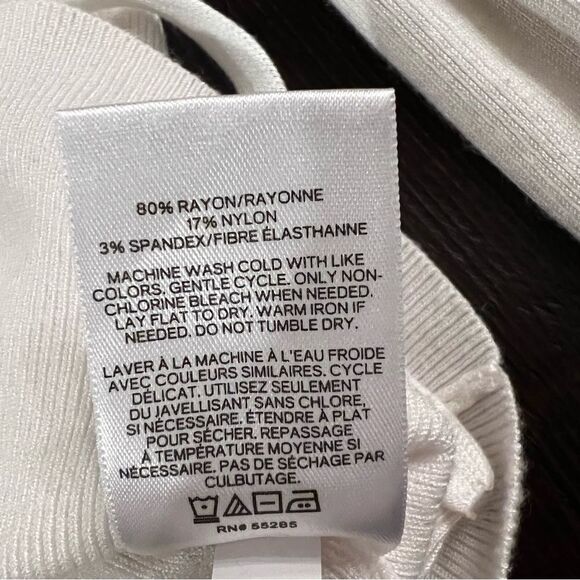 EXPRESS Sweater White with Puffy Sleeves size XXS - Picture 7 of 8